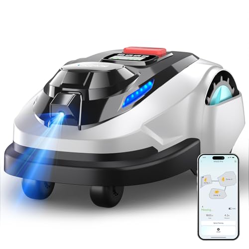 YARDCARE N1600PRO Robot tagliaerba senza filo perimetrale con RTK e visione AI, ideale per giardini...