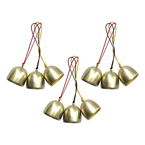 ZAYOIZY 9pcs Vintage Jingle Bells Gold Craft Bells Sweet Sound Brass Bell 1.1