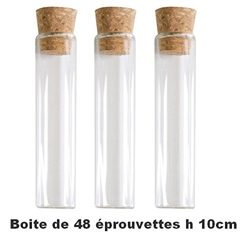 Chal - 48 Eprouvettes en verre 10cm avec bouchon liège