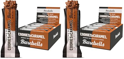 Image of Barebells Protein Bars Cookies and Caramel - 12 Count, 20g High Protein Treats - Chocolate Nutrition Bar with 1g Total Sugars - On-The-Go Breakfast or Post-Workout Snack (Pack of 2)