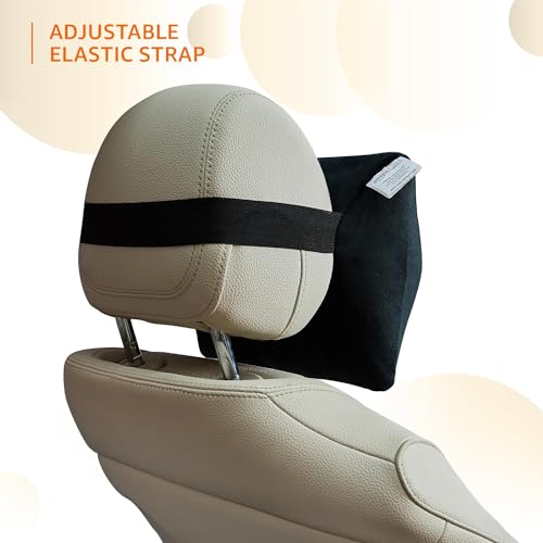 Image of araami Car Neck Rest Pillow Seat Cushion Headrest Ergonomic Neck Support Help Relieve Neck Pain for Driver Front Back Seat, Office Chair, Fit Most Vehicles (Black Pack of 1) (Squre Shape)
