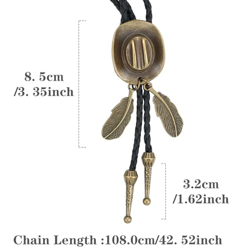 Image of Western Cowboy Bolo tie for Men Women Gold Silver Death Skull Moth Cross Bolo Tie Christmas Deer Rooster Wolf Necktie Gift