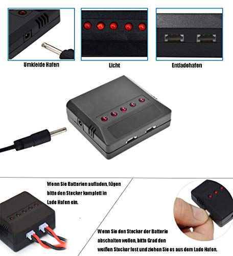 VOTOLA E58 drohne akku 5PCS 3.7V 500MAH Lithium Akku + 5in1 Ladegerät Ersatzteile für Eachine E58 S168 JY019 Rc… – Bild 6