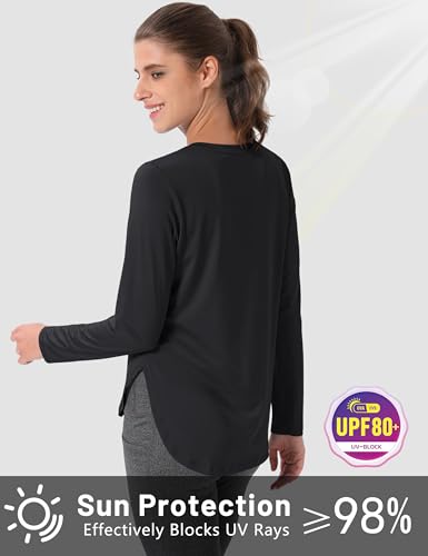 MAGCOMSEN Women's UPF 80+ Long Sleeve Sun Shirt for Hiking and Workout