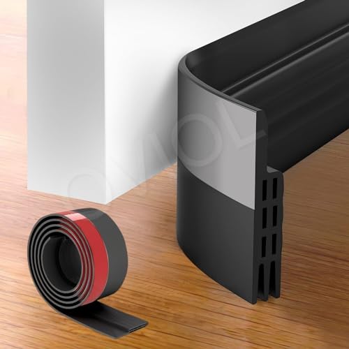 Image of OVIOL Door Bottom Sealing Strip Self-Adhesive Under Gap Filler Rubber Dust Stopper for Home Door Gap Sealing Strip Cockroach Insect Bugs Draft Stopper Waterproof (1 MTR Pack of 1, Black)