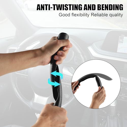 Amiss AMISS-CPH/W1 3Pcs Car Carbon Fiber Anti-Skid Steering Wheel Cover,Segmented Steering Wheel Protector thumb #4