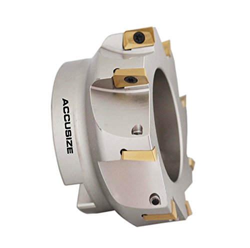 Accusize Industrial Tools 4'' X 1-1/2'' 90 Deg Square Shoulder Indexable Face Mill With 8 Pcs Apkt1604 Inserts Installed, 4508-0020B #TOP4