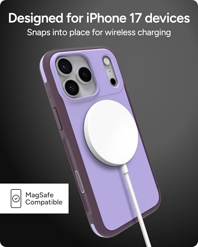 Image of ZAGG Sedona Snap Case for iPhone 17 Pro Max - Purple Dusty Grape, Drop Protection (13ft /4m), Graphene-Reinforced Multi-Layer Protection, MagSafe Phone Case with Impact-Absorbing Bumpers, Slim
