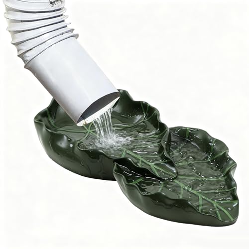 Colingmill 1 Pack Two Combined Leaf Shaped Splash Block Gutter Downspout Splash Guard Decorative Outdoor Drain Extension Rain Diverter for Lawn Patio Yard Garden