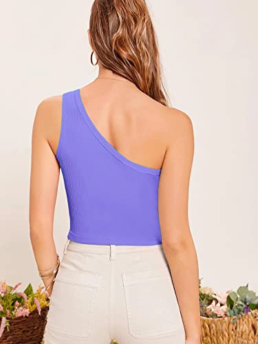 Image of Istyle Can Women's & Girls' Solid Square Neck Ribbed /Knitted Sleeveless Single Shoulder Stretchable Slim Fit Crop Tank Top
