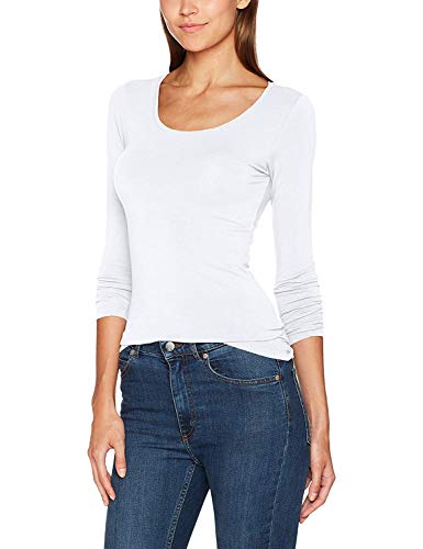 ONLY Damen Onllive Love Life L/S Oneck Top Noos JRS T-Shirt, Weiß, S EU