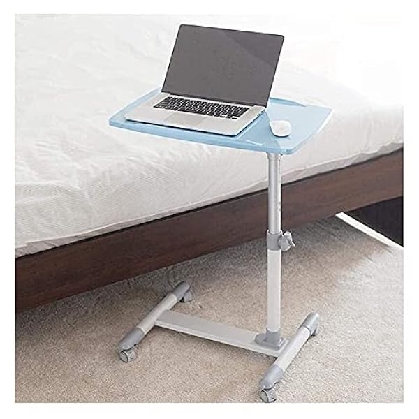 Side Ttable Unique C Shaped Bedside Table Sofa Side End Tables Days Overbed Table Adjustable Height and Angle Removable Laptop Desk with Wheels Bed Sofa Books for Beds and Sofas (Color White)