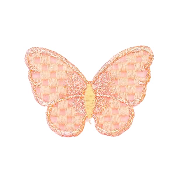 Parches de Bordado 30 Parches de Ganchillo con Forma Mariposa pequeña, 6 x 4 cm, Bordados, for Planchar, Chinos, for Coser en Ropa, Vaqueros y Chaquetas(Orange)