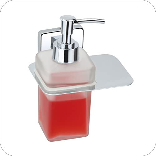 Image of Liquid soap Dispenser Holder for Bathroom handwash Dispenser soap Dispenser for wash Basin 38(Chrome Finish,Anti-Rust)(304 Stainless Steel and Glass)