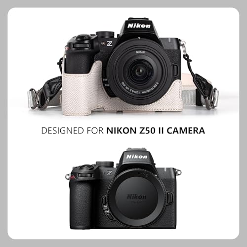Funda de cuero PU para cámara Nikon Z50 II con correa gris miniatura 2