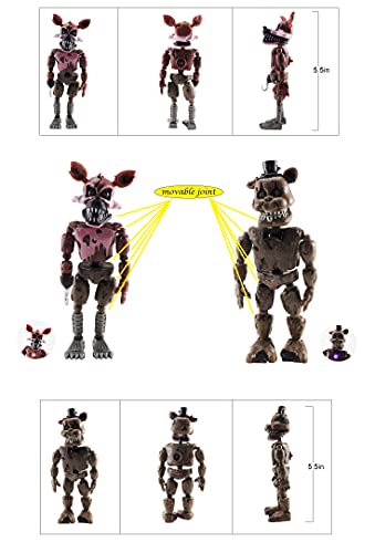 Toysvill Fnaf Action Figures (Set Of 11Pcs) Inspired By Five Nights At Freddy's Toys, Jointed Dolls Perfect Collection And Gift #TOP4
