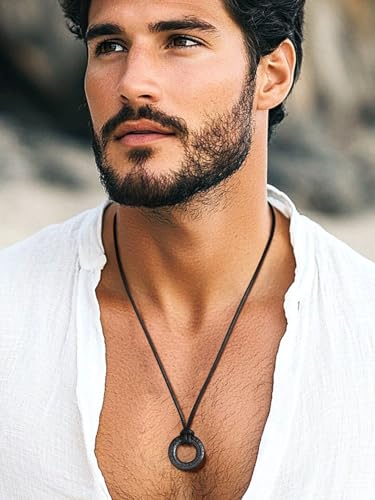 FaithHeart Norse Viking Rune Necklace with Adjustable Braided Leather/Stainless Steel Rope Chains for Men Women, Vintage Amulet Jewelry Gift with Delicate Box2