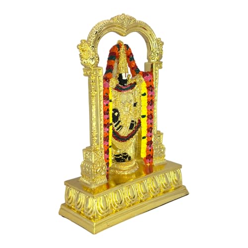 Image of Gold Plated Tirupati Balaji Idol | Vastu-Approved Lord Venkateshwara Murti for Home, Office, Pooja & Gifting | Symbol of Prosperity, Wealth, Peace & Success | Size: 13 x 6 x 20 cm