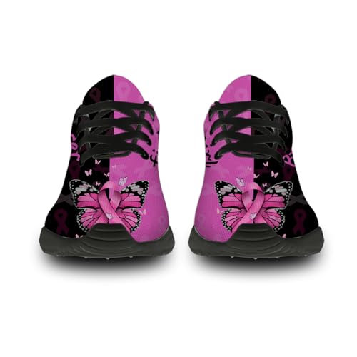 Women's Breast Cancer Awareness Shoes Pink Ribbon Sneakers Running Tennis Shoes Gifts for Mom Girlfriend3