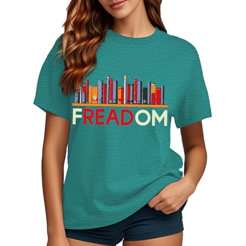 PQZ Women's Book Lover T-Shirt - White, Loose Fit, Short Sleeve, Crew Neck - S, M, L, XL, XXL3