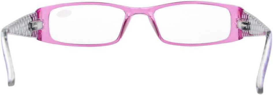 Eyekepper Spring Hinges Polka Dots Patterned Temples Rectangular Reading Glasses Readers Purple +4.0