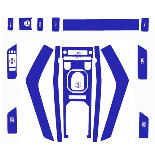 Autocollants poignée de porte carbone bleu pour console centrale Evoque