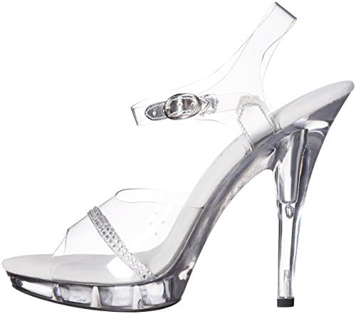 Ellie Shoes womens 521-jewel-w Heeled Sandal, Clear, 9 Wide US | Image 7
