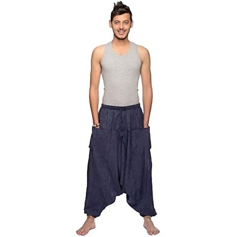 Simandra Singharaja Haremshose Pumphose Aladinhose Pluderhose Yoga Goa Freizeithose Herren Farbe Blau, Größe One Size Cover