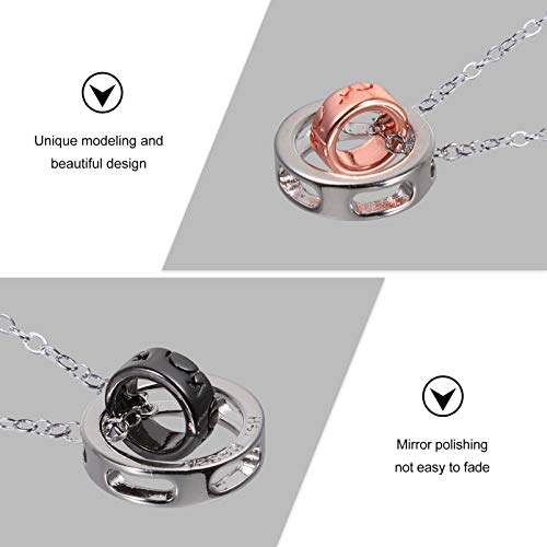 FAVOMOTO 2 Peças de Anel Duplo Colares Colar de Casal Joias Mulheres Homens Corrente de Pescoço de D
