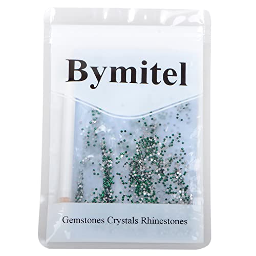 Image of 2880 Pieces Nail Art Rhinestones Non Hotfix Glue Round Flat Glass Crystals for DIY Jewelry Making with a Selection Pen (Ss3 2880 Pieces, Emerald)
