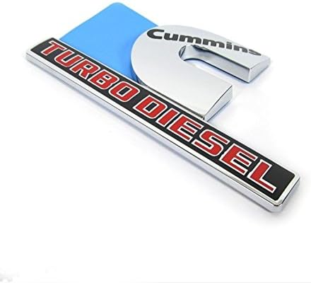 Yoaoo 2X OEM Chrome Cummins Turbo Emblem Badges Replacement for 2500 3500 Fender Emblem Glossy 6.2" by 3.4" inches