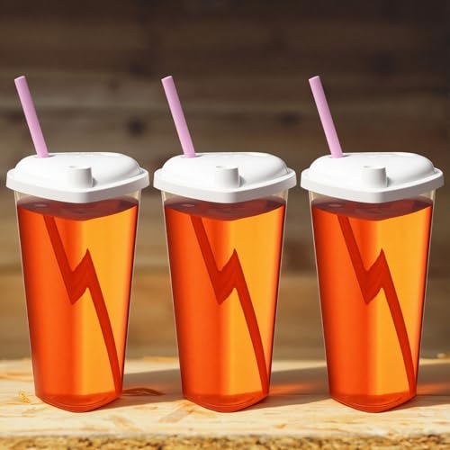 Set de 30 vasos de plástico con tapa y popote en forma de corazón miniatura 6