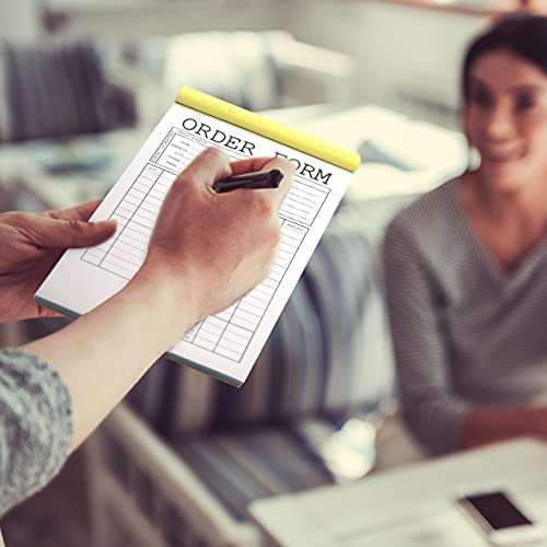 Lesnala 2-Part Carbonless Order Form Pads 2 Pcs,50 Sets Each,White/Yellow14X21Cm（ 5.5 X 8.26 In） Which Can Use In Store,Warehouse,Office,Restaurant And So On As Sign Receipt,Sale Form,Invoice Purchase #TOP3