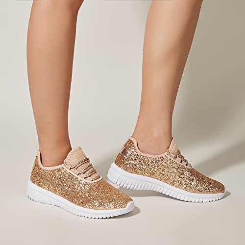 Image of K KIP WOK Fashion Glitter Sneakers for Womens Silp On Running Shoes Lightweigt Tennis Walking Sneakers