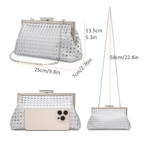 Image of DETARA Woven Evening Bag Clutch Purses for Women Fashion PU Leather Crossbody Purse for Wedding Party and Prom