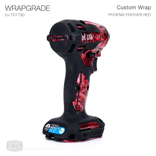 WRAPGRADE Custom Wrap Aufkleber Abziehbild kompatibel mit Makita DTD173 18V LXT (Phoenix Feather Red)