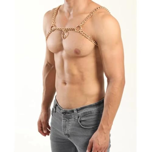 Men leather body belts Punk Adjustable Faux Leather Body Chest Belt Clubwear with Fancy Buckles Rings for Gay2
