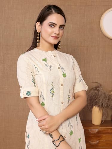Image of rangita Cotton Flex Calf Length Printed A-line Kurti for Women | Kurta for Women