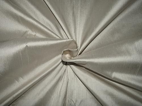 Tissu Dupioni 100 % pure soie beige taupe idéal pour rideaux et décoration