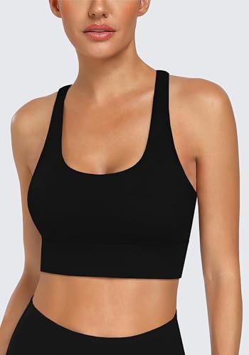 Image of MIRITY 3-Pack Strappy Sports Bras for Women - Criss Cross Back Padded Workout Yoga Top
