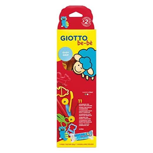 Giotto be-bè 464200 - Blíster con 10 accesorios para moldear y 1 pastilla de súper pasta para jugar de 50 g