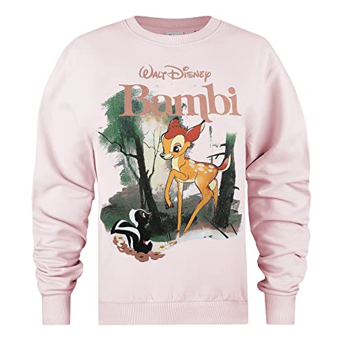 Disney Bosque de Bambi Sudadera, Rosa Palido, 38 para Mujer