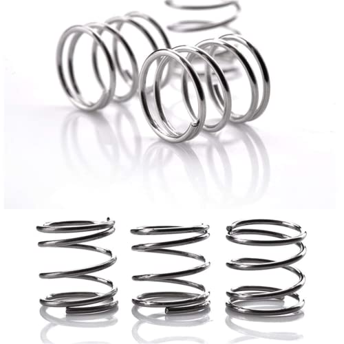 10Pcs Compression Springs Wire Diameter 0.8mm Outer Dia 8mm Free Length 50mm Coil Mechanical Spring Set Silver Tone