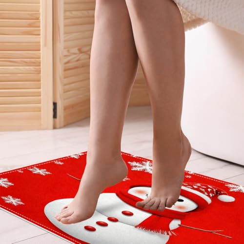 Felpudo navideño 50 x 80 cm tapete de entrada lavable y antideslizante para puerta delantera 6