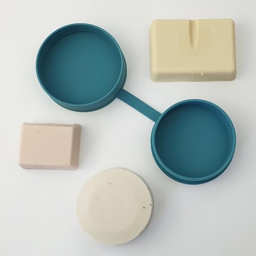 KGuard WaxBox – Wiederverwendbare Silikonbox in Lebensmittelqualität mit Bambusschaber – Zum Transportieren, Recyceln und Schützen deines Surf-, Kite- oder SUP-Wachses – Ø 8 cm / 56 g – Türkis