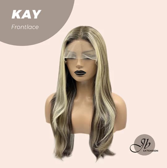 Miniatura 3 de JBEXTENSION Peluca de encaje frontal de 24 pulgadas, color marrón KAY con reflejos, pelucas largas y rizadas para mujer, pelucas sintéticas