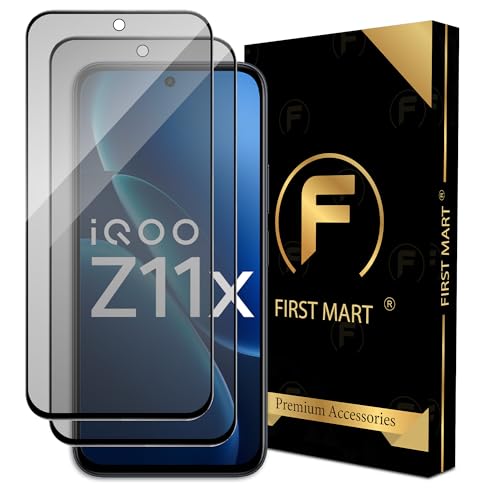 Image of FIRST MART Military-Grade Matte Anti-Glare Tempered Glass for iQOO Z11x (6.59 Inch) With Installation Kit | Edge to Edge Coverage |Anti Glare, Bubble-Free [2 Pack]