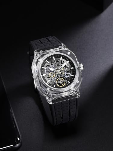 Image of French Connection | Skeleton Dial | Transparent Acrylic Case | Silicone Strap | Quartz Watch for Men - FCG01