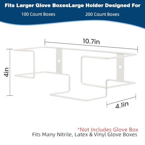 Image of Large Glove Box Holder Wall Mount, 2 Pack, White | Ideal for Clean, Professional Workspaces, Not Includes Glove Box