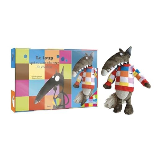 Le Loup qui voulait changer de couleur - Coffret livre (petit format) + peluche Loup + pull à carreaux
